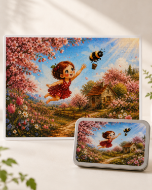 Puzzle Cireșica | 120 piese | în cutie metalică premium